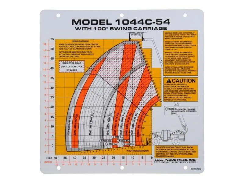 10239982 Flip Card, Model 1044C-54 W/ 1 | JLG