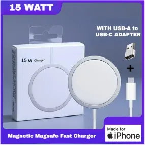 15W Fast Wireless Charger for Apple Magsafe Iphone 15 14 13 12 11 XR XS Pro Max