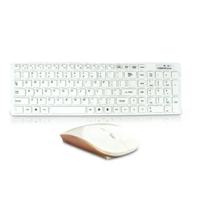 2017 Comfortable to Operate High Quality Mini Ultra thin White 2.4G Cordless Wireless Keyboard and Optical Mouse