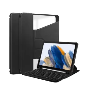 2in1 Samsung Galaxy Tab A9  Plus Leather Case with Acrylic Back   Magnetic Bluetooth Keyboard   S-Pen Holder (QWERTY) - Black