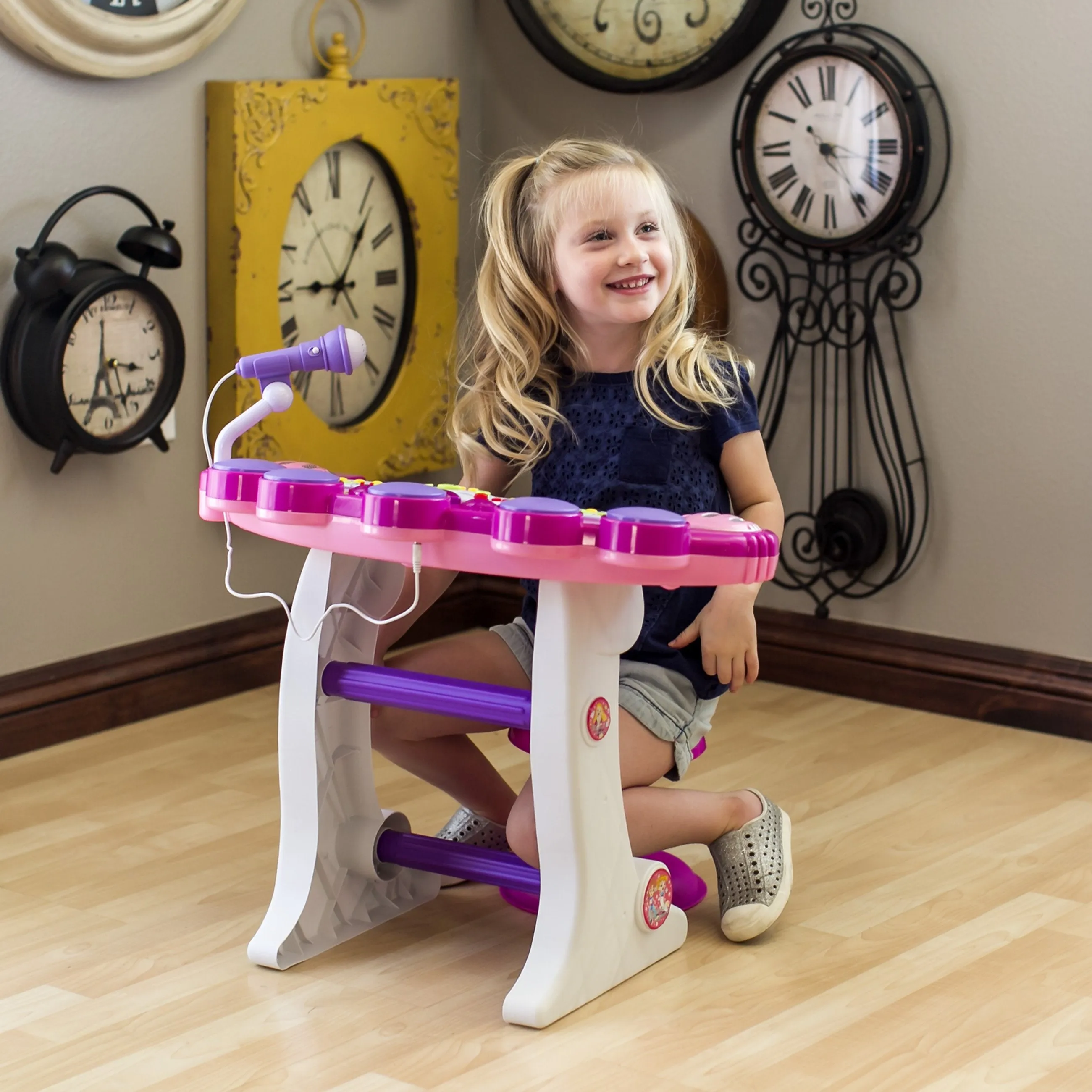 37-Key Kids Electric Keyboard w/ Microphone, Stool