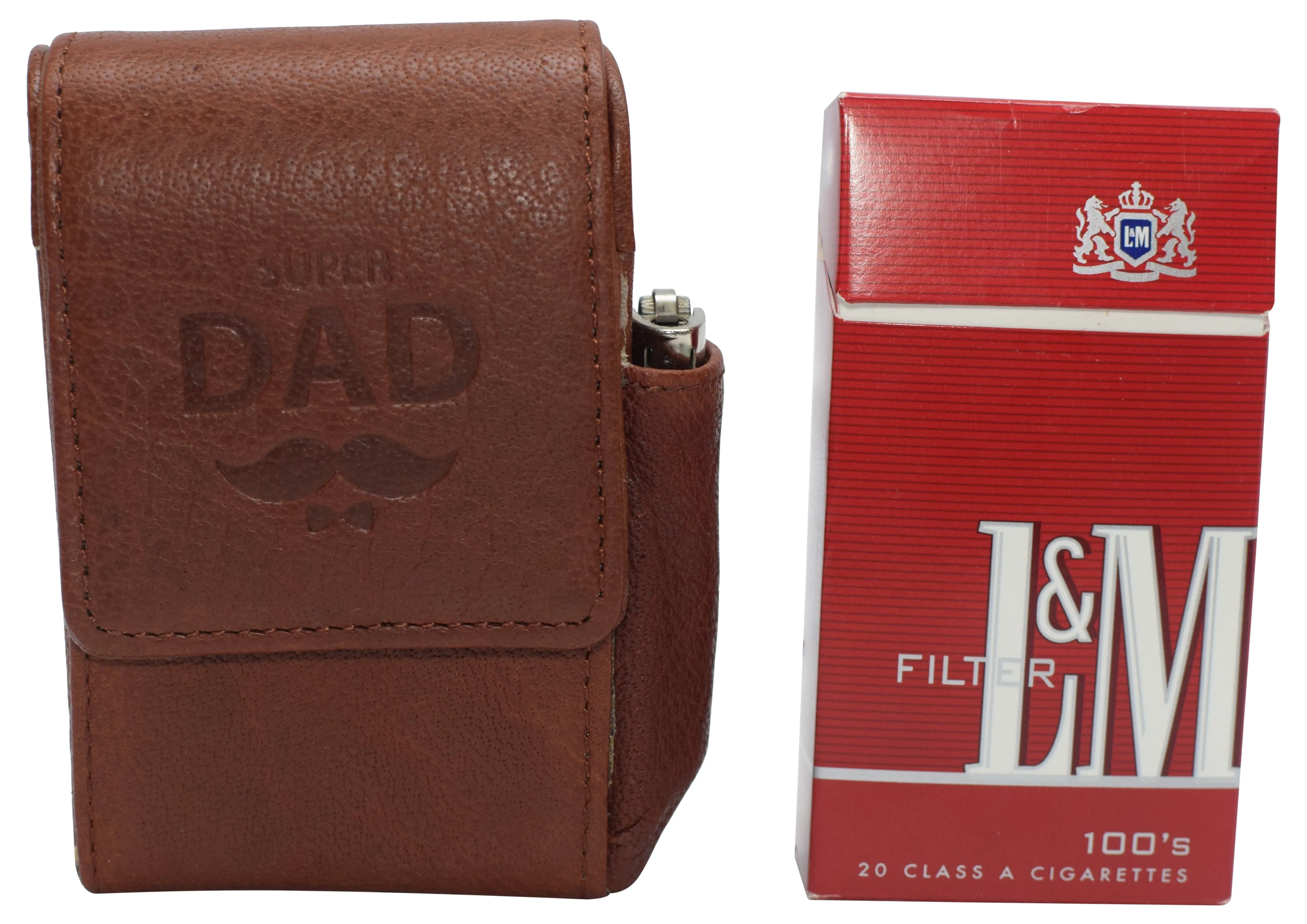 510913 Cigarette Storage Organizer Genuine Leather Tobaccos Pouch Lighter Holder Logos Storage Container