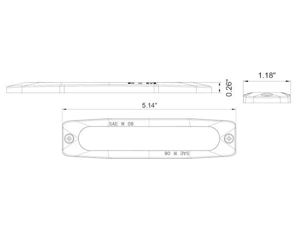 8892207 - ULTRA THIN 5 INCH CLEAR/RED LED STROBE LIGHT