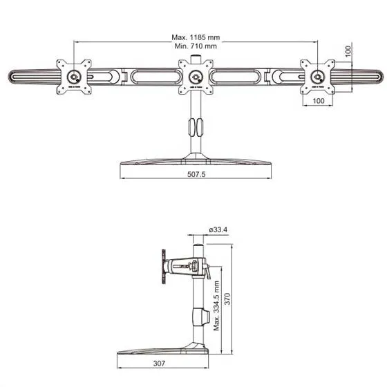 Aavara Triple Monitor Stand