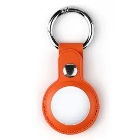 AirTags split leather cover with keyring - Orange