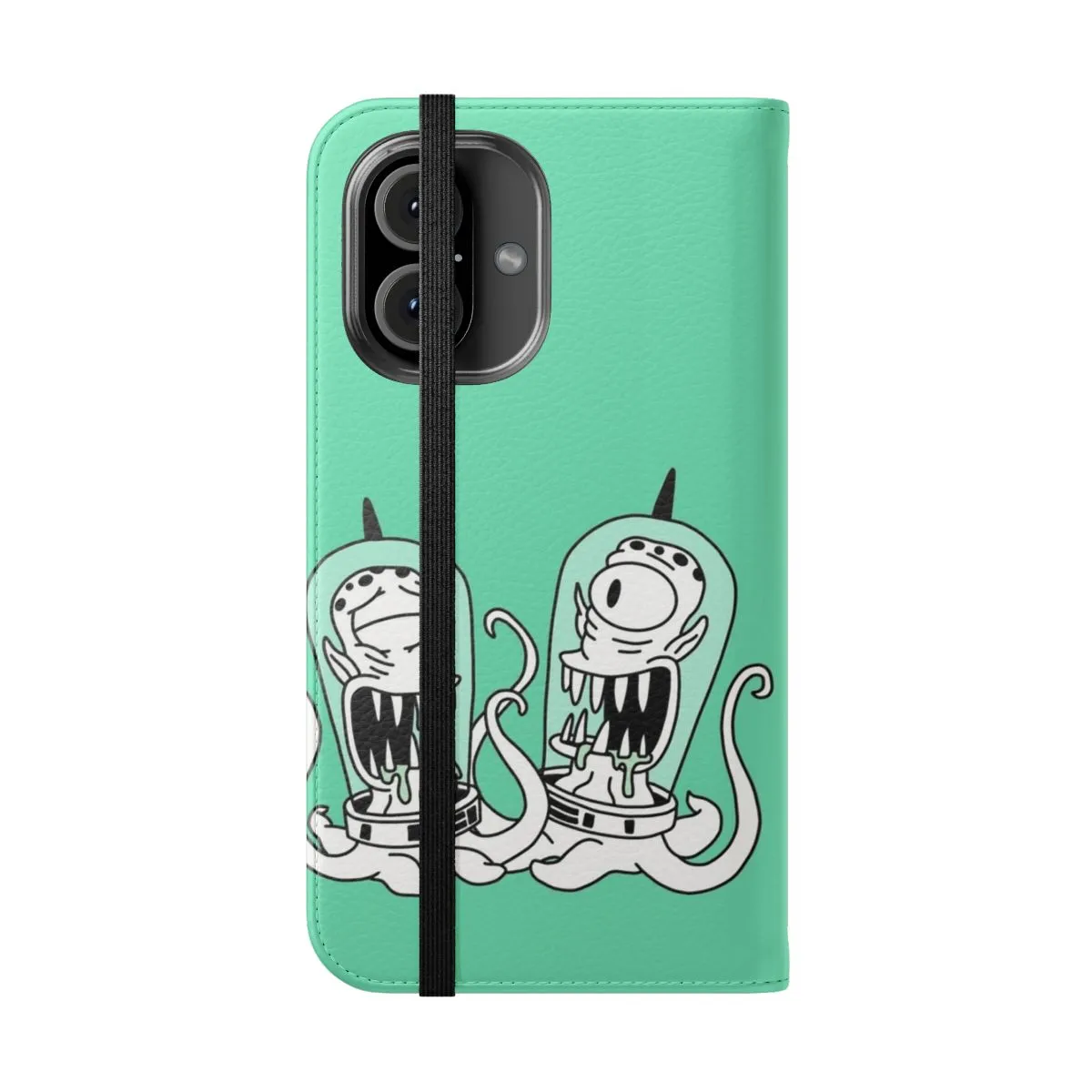 Alien-Inspired Flip Cover Phone Case for Sci-Fi Fans