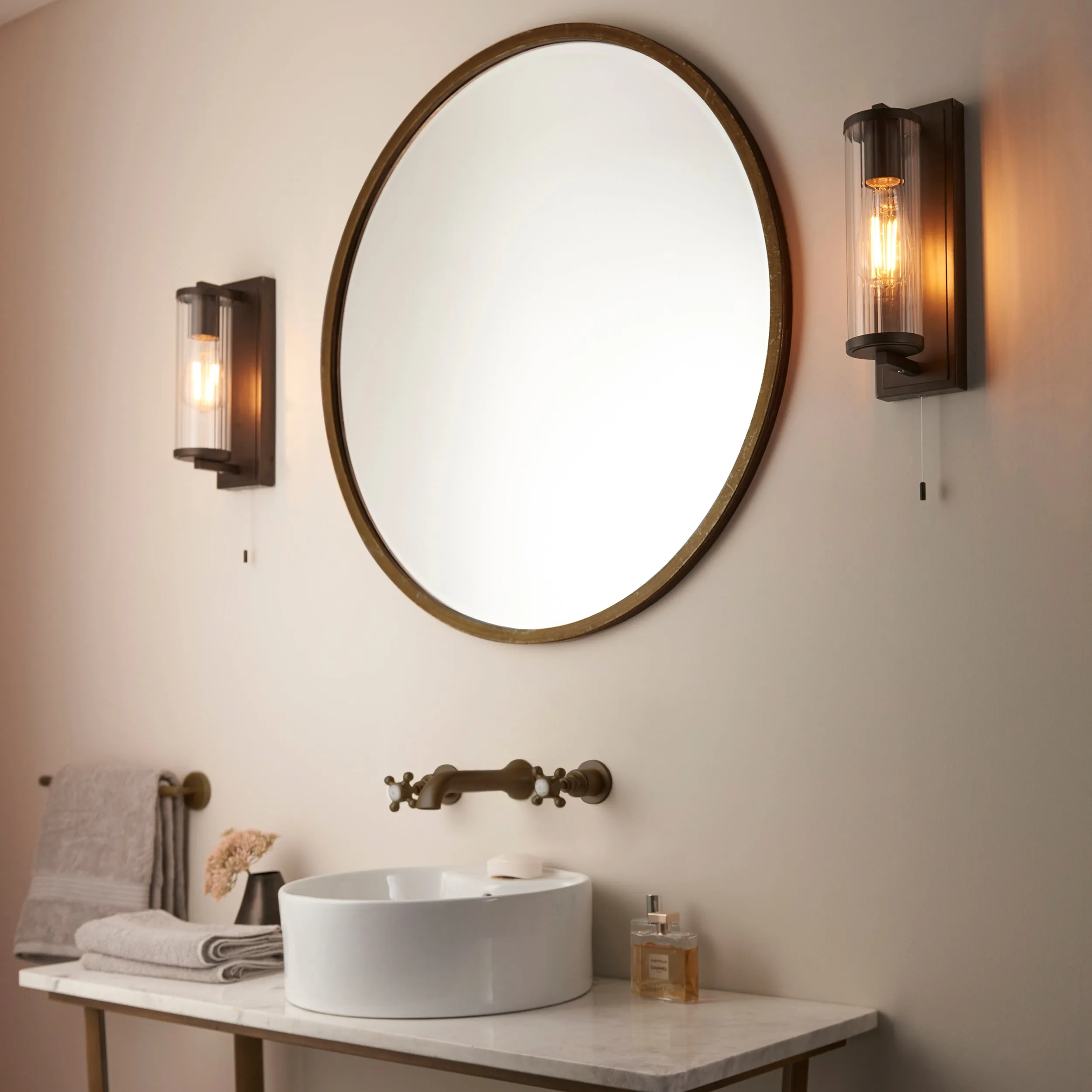 Amos Aeon Bathroom Wall Light Dark Bronze