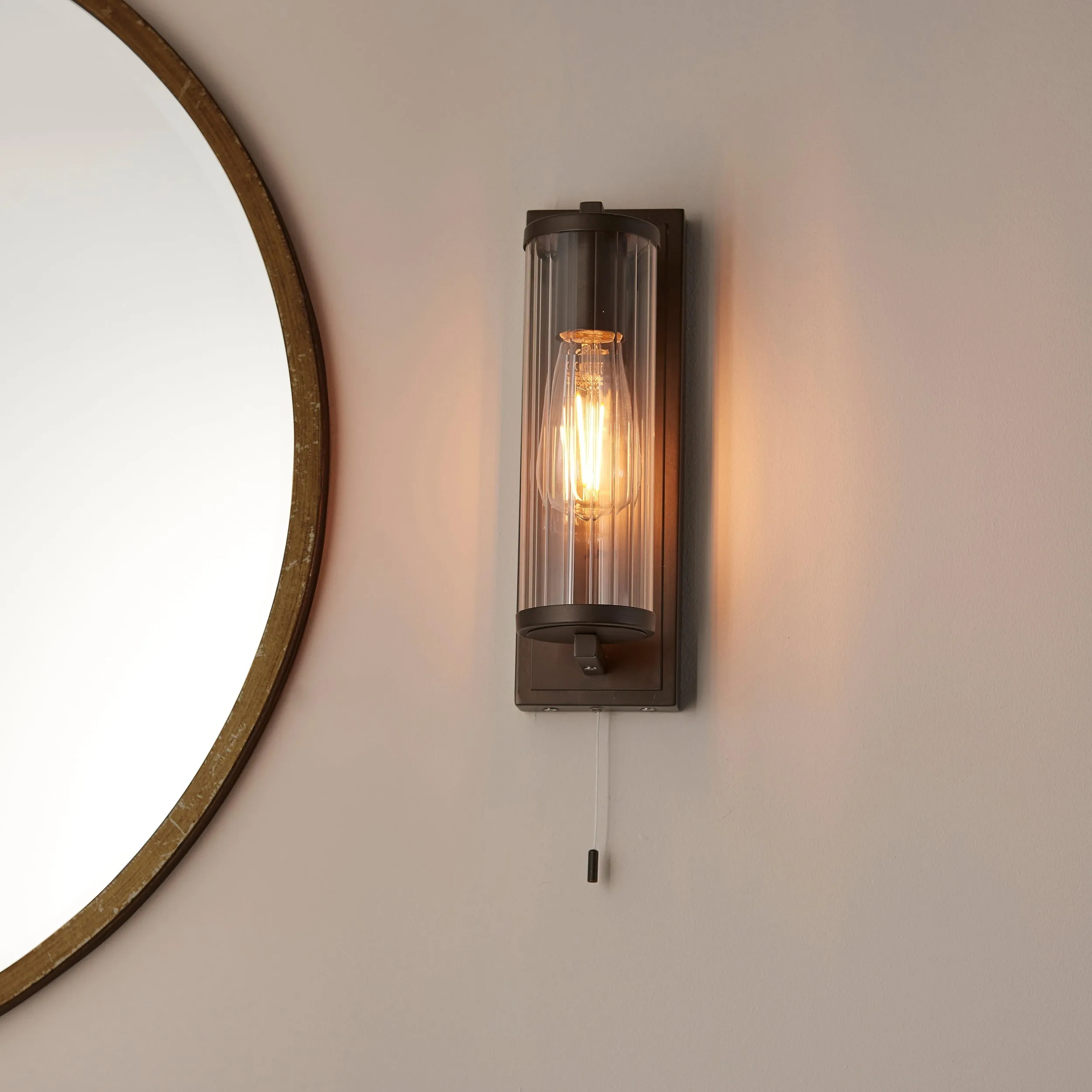 Amos Aeon Bathroom Wall Light Dark Bronze