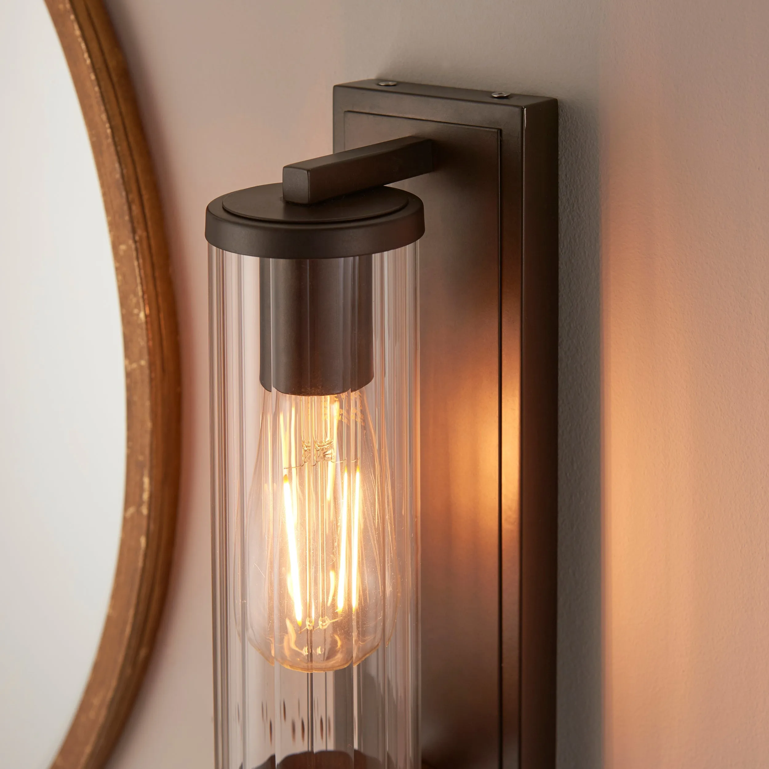 Amos Aeon Bathroom Wall Light Dark Bronze