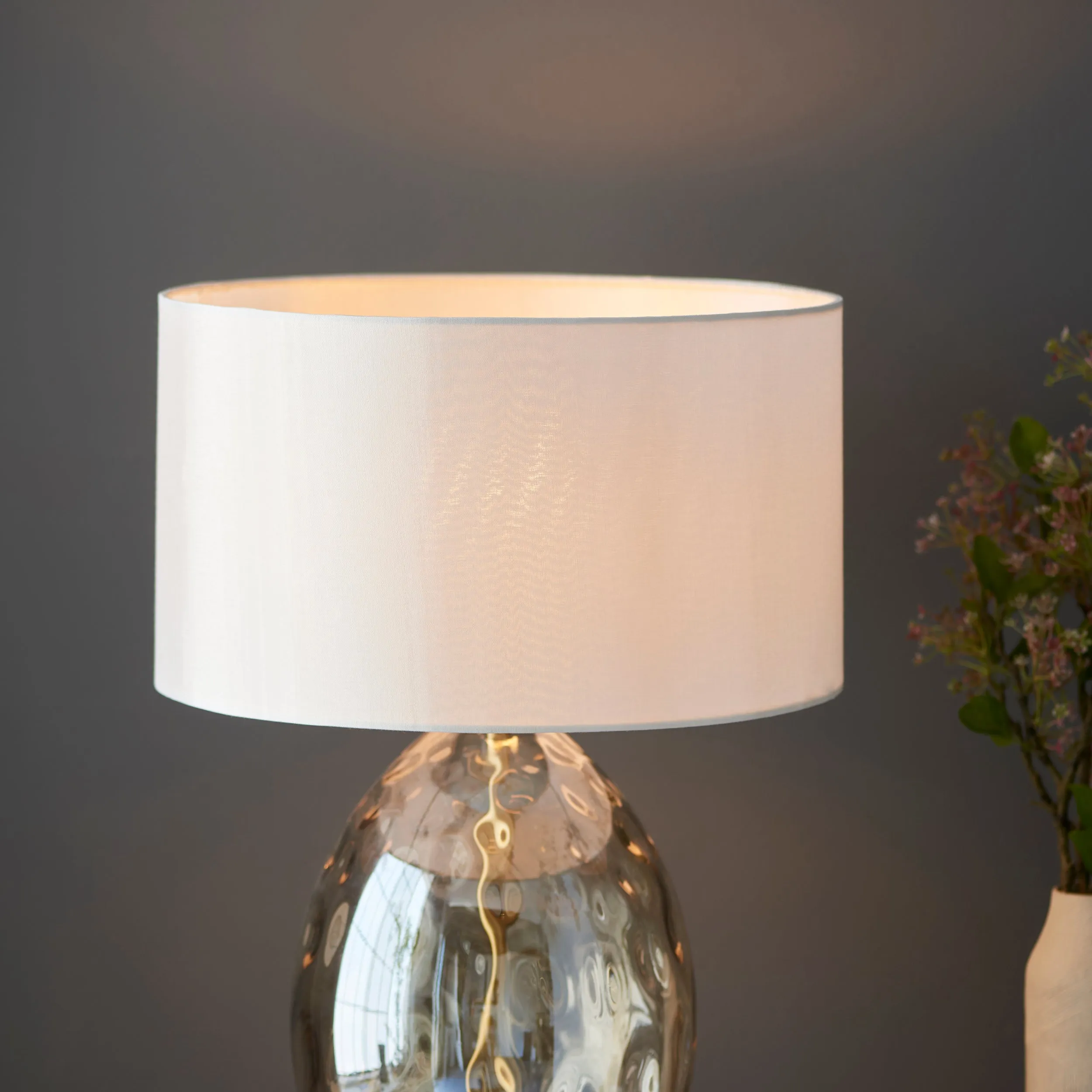 Amos Athena Table Lamp Champagne Lustre with Shade