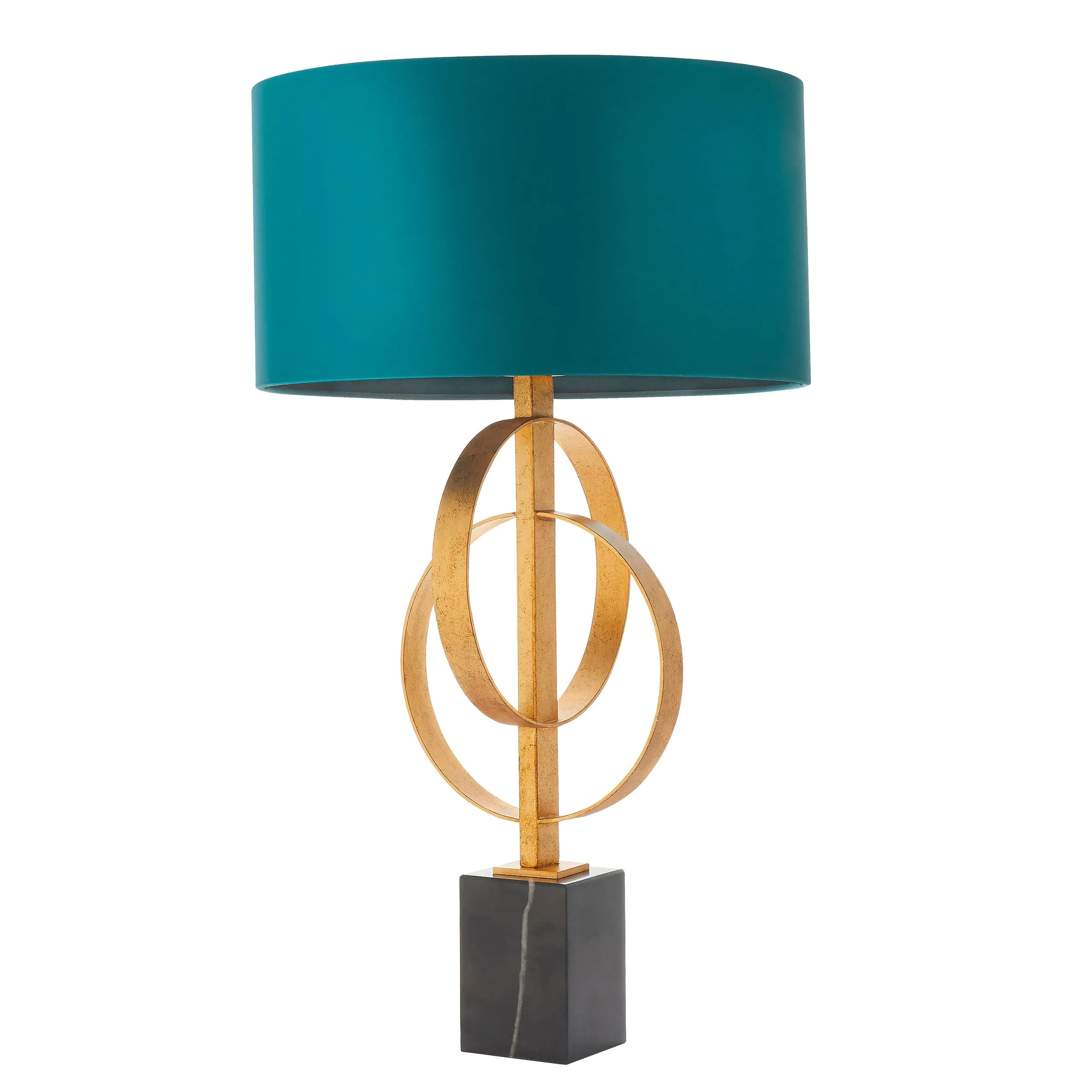 Amos Hatfield Table Lamp Antique Gold & Teal