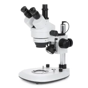 AmScope SMDG Series Zoom Inspection Trinocular Stereo Microscope 7X-45X Magnification on Pillar Stand