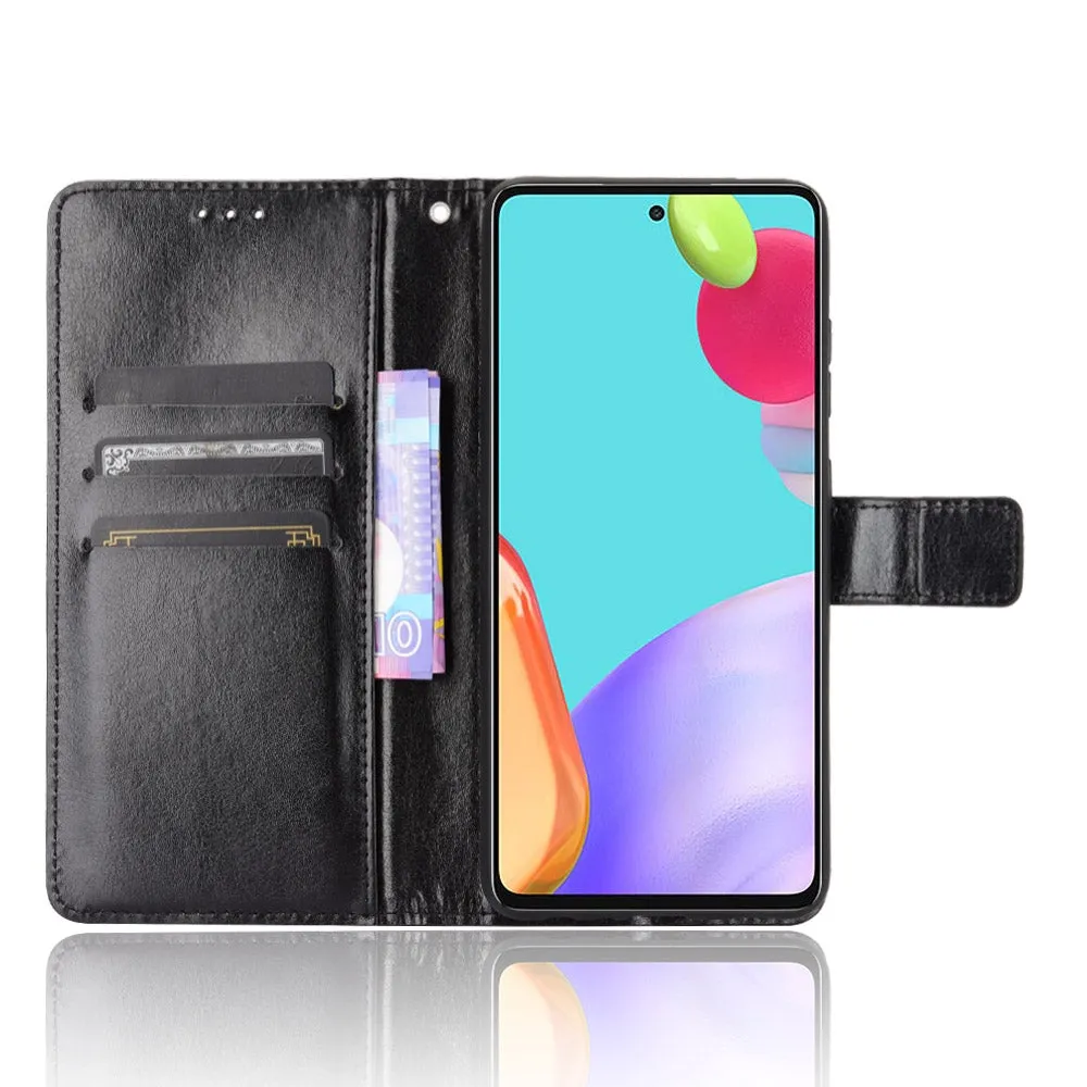 AMZER Horizontal Flip Leather Wallet Case with Holder & Card Slots & Photo Frame for Samsung Galaxy A52 5G