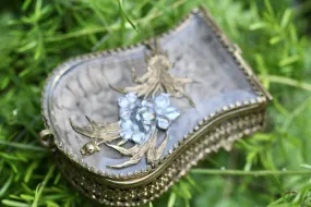 Antique French Victorian Floral Small jewelry Box