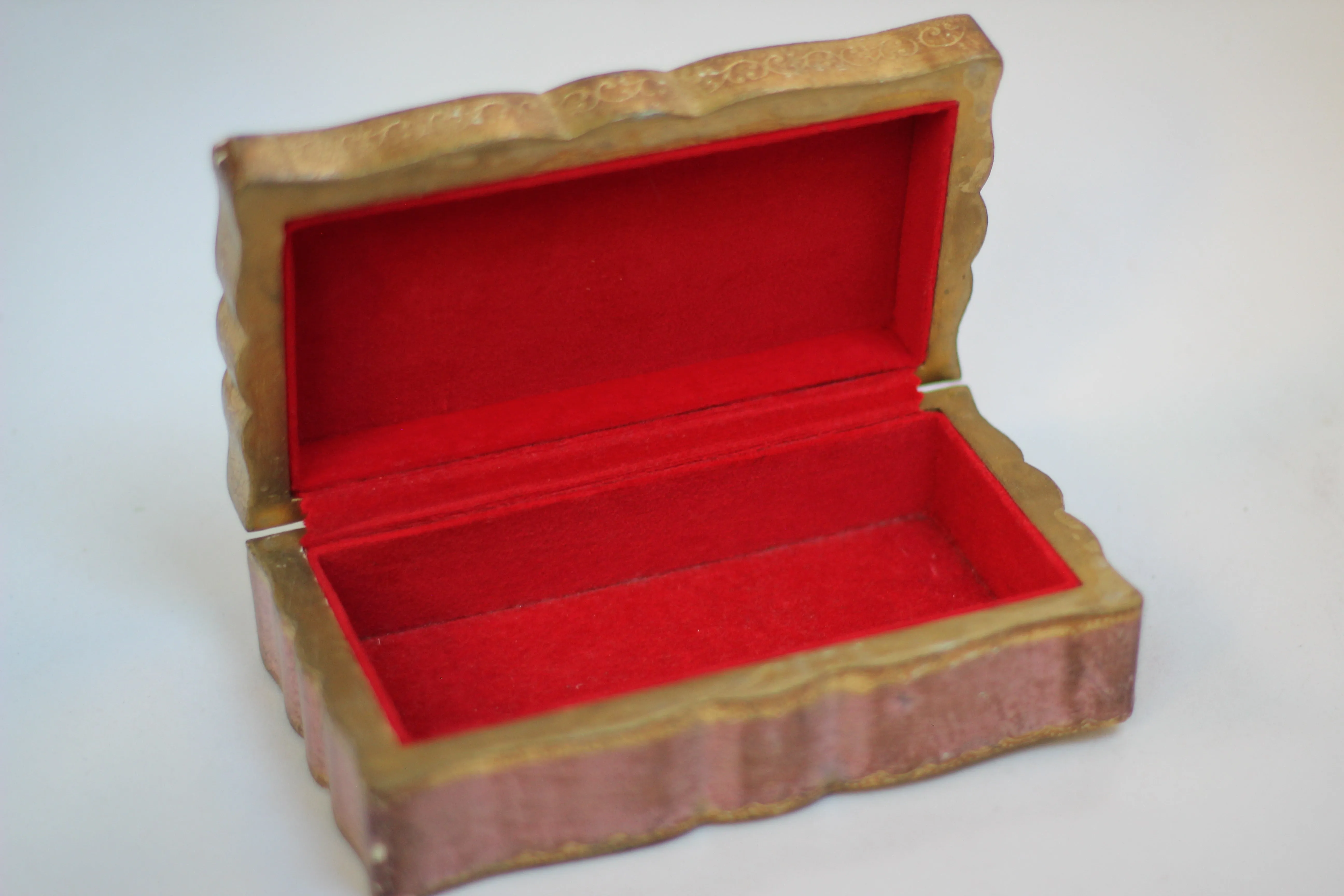 Antique Pink Florentine Jewelry Box