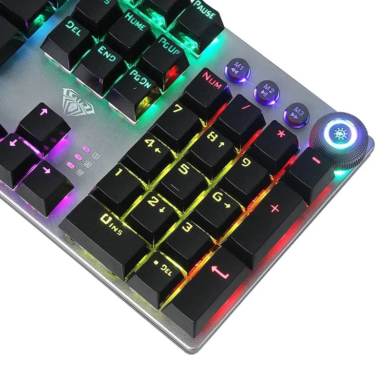 AULA F2008 Wired Backlit Gaming Keyboard with Magnetic Hand Rest