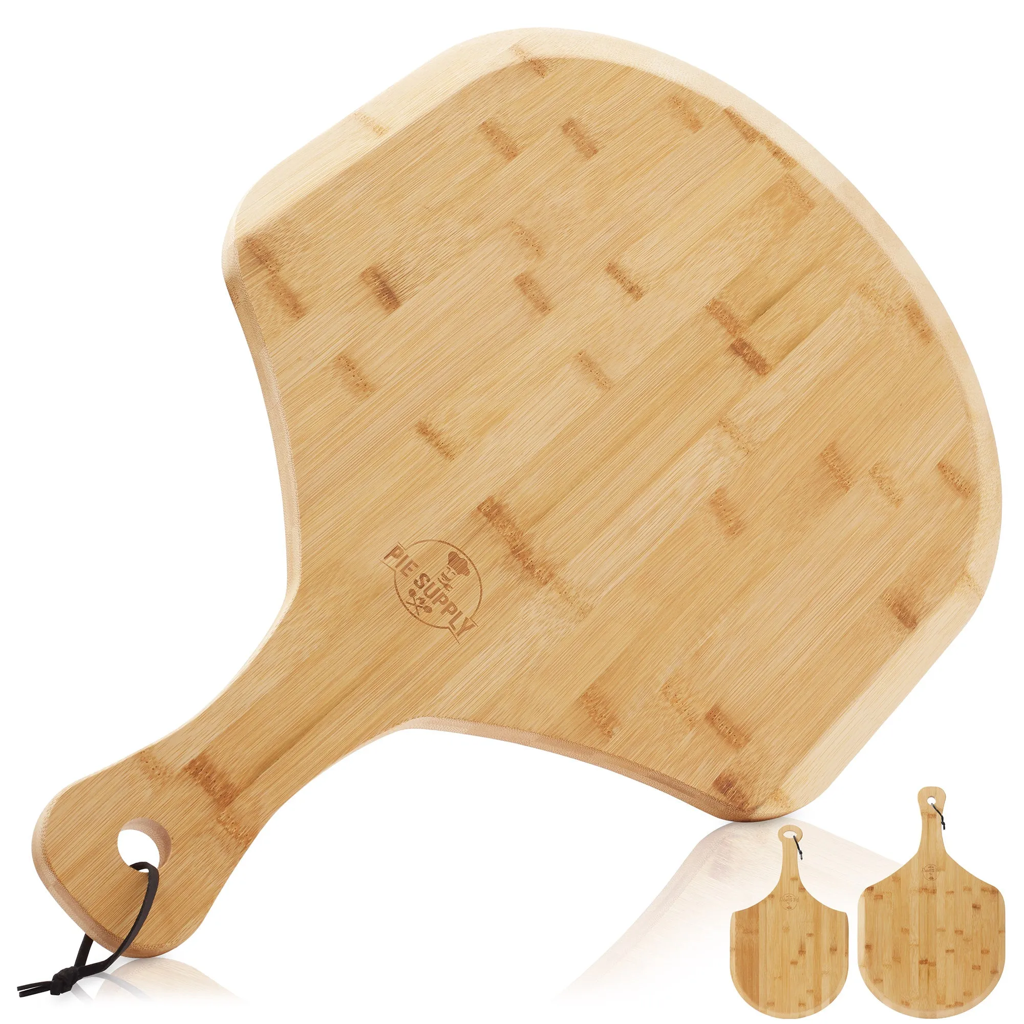 Bamboo Pizza Peel, Wooden Paddle Cutting Board with Handle