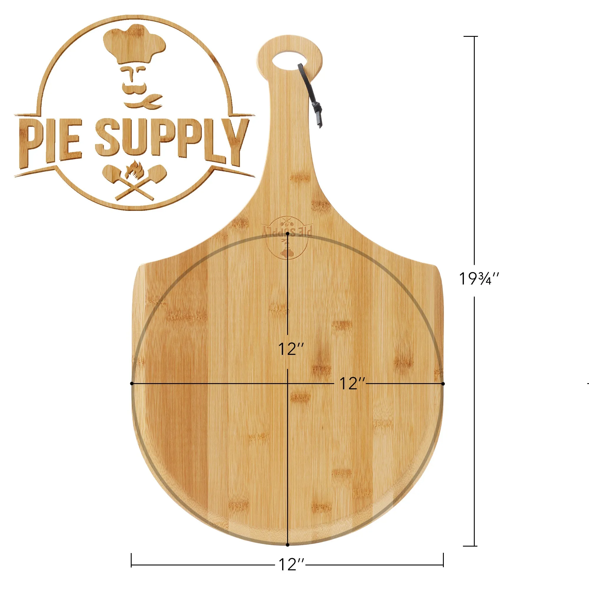 Bamboo Pizza Peel, Wooden Paddle Cutting Board with Handle