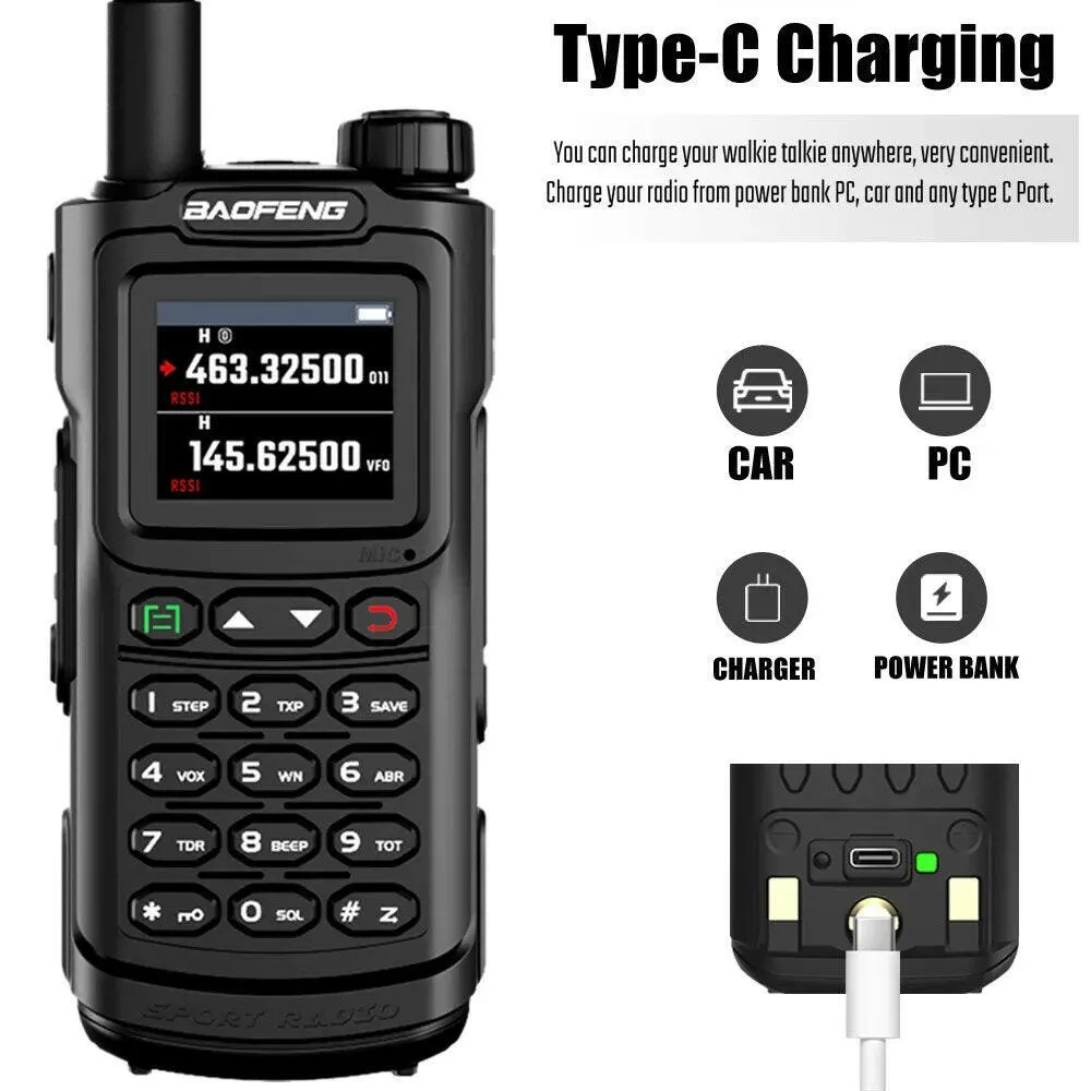 Baofeng UV-G30 Pro V1 Ham Walkie Talkie Long Range Two Way Radio Wireless Copy Frequency Transceiver Type-C Charger UV-5R UV-17