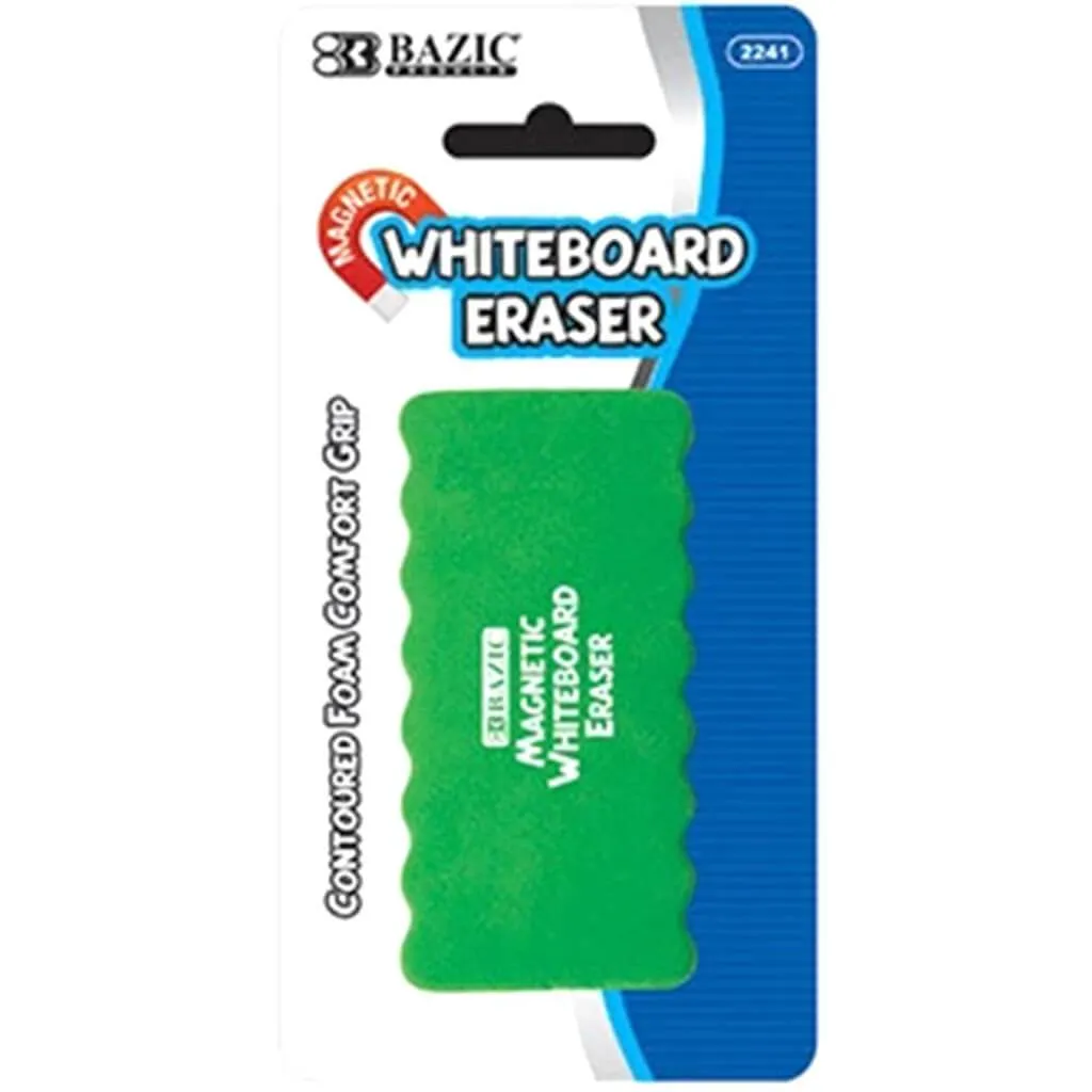 Bazic Magnetic Whiteboard Eraser with Foam Comfort Grip