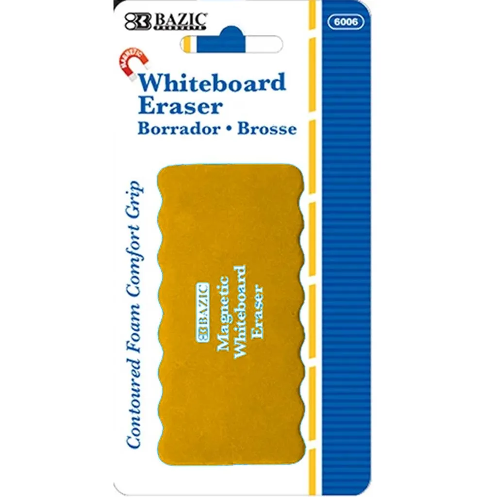 Bazic Whiteboard Eraser Magnetic with Foam Comfort Grip