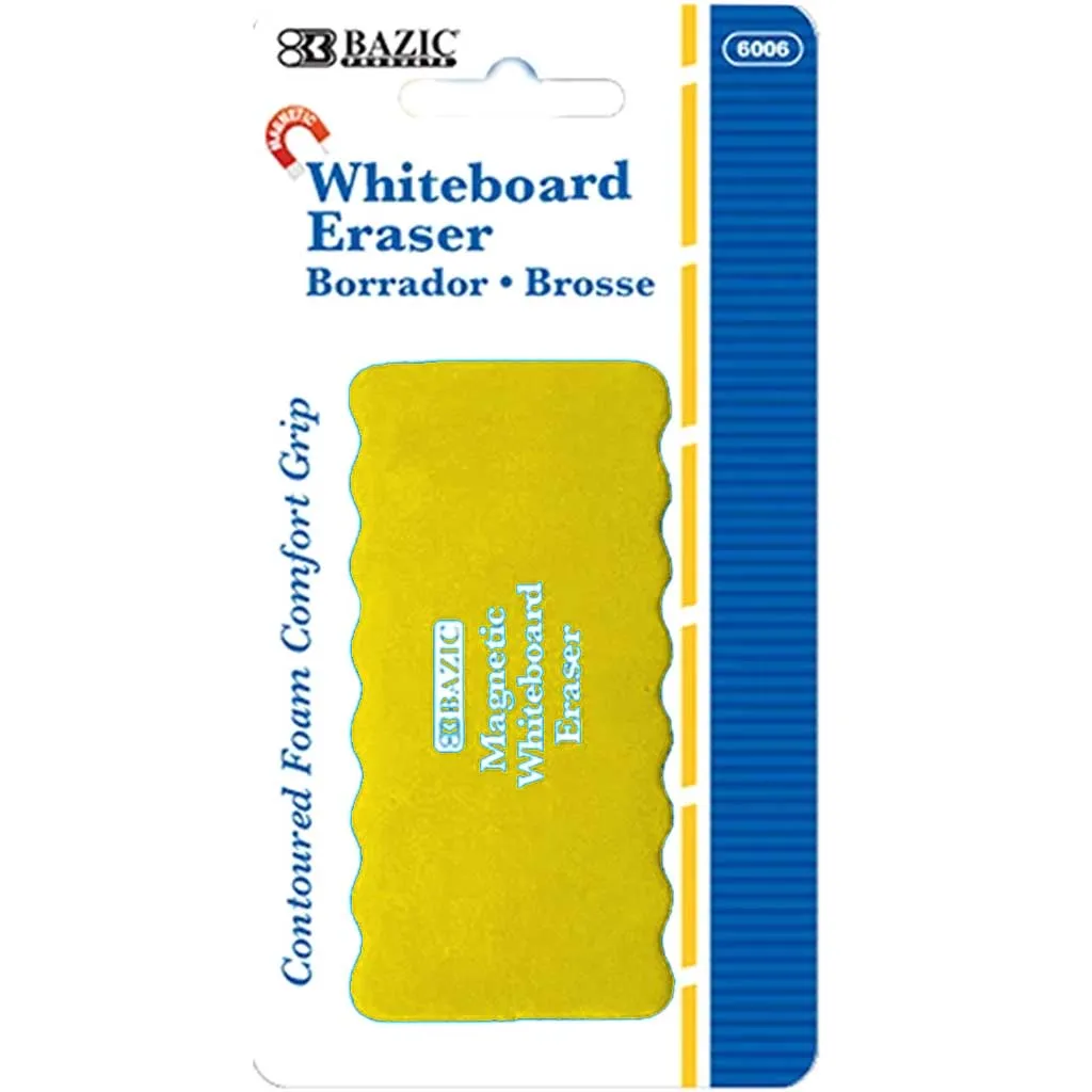 Bazic Whiteboard Eraser Magnetic with Foam Comfort Grip