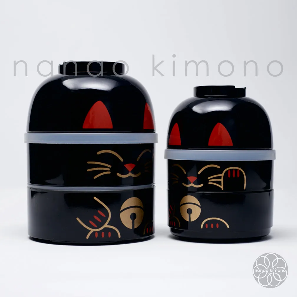 Bento Box - Maneki Neko Black (Kokeshi) S