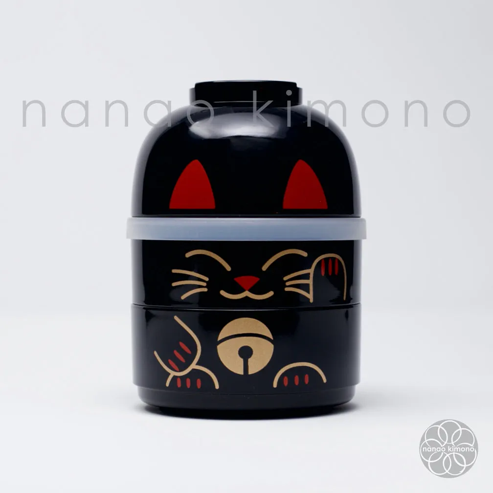 Bento Box - Maneki Neko Black (Kokeshi) S