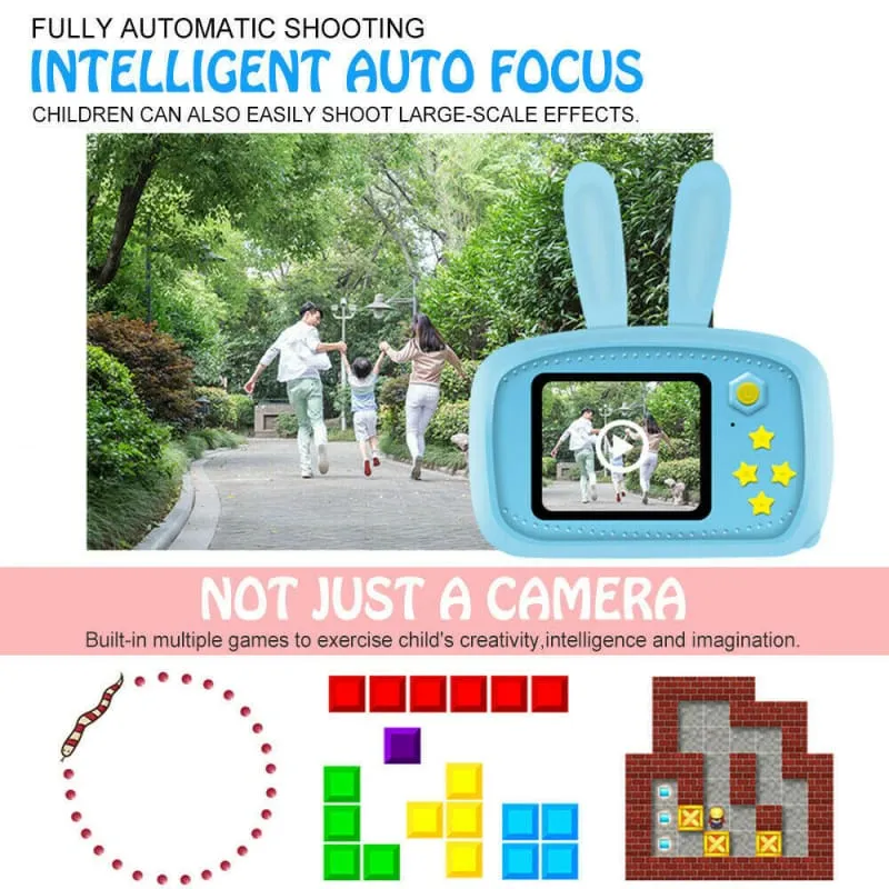 Blue Rabbit Shaped Digital Video Camera for Kids