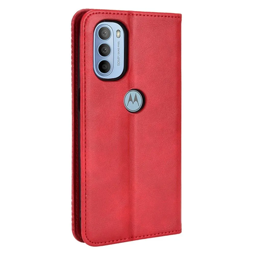 Bofink Vintage Motorola Moto G41 / G31 leather case - Red