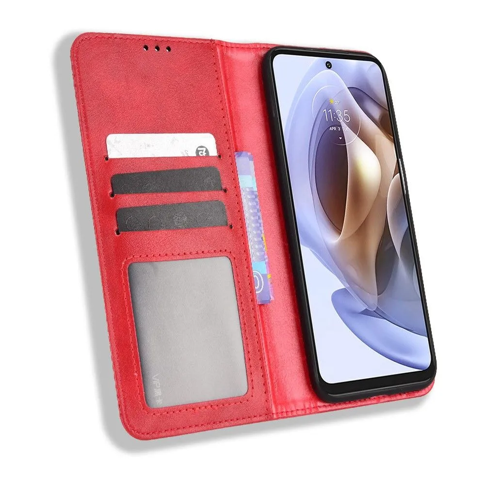 Bofink Vintage Motorola Moto G41 / G31 leather case - Red