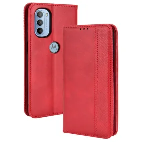 Bofink Vintage Motorola Moto G41 / G31 leather case - Red