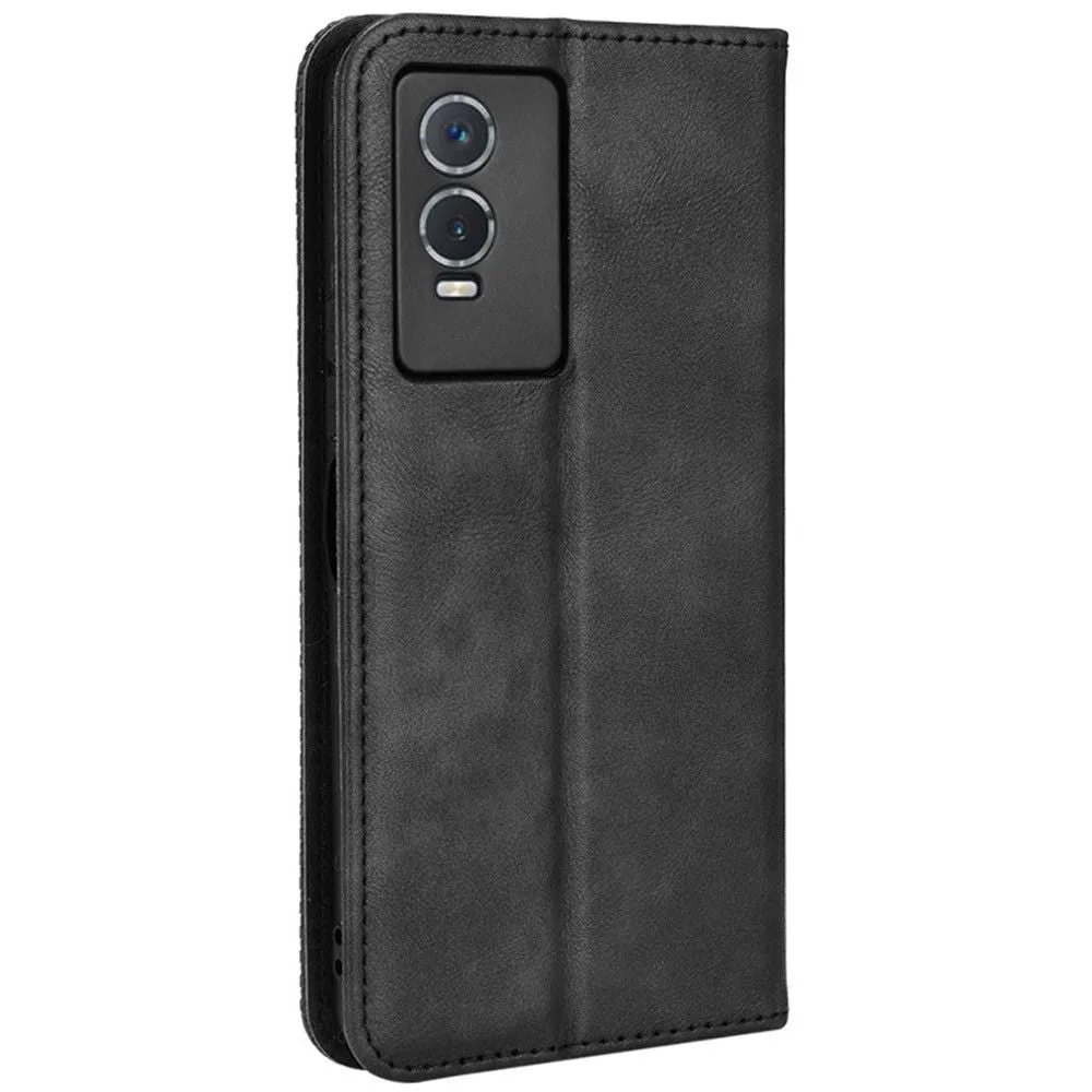 Bofink Vintage Vivo Y76s leather case - Black