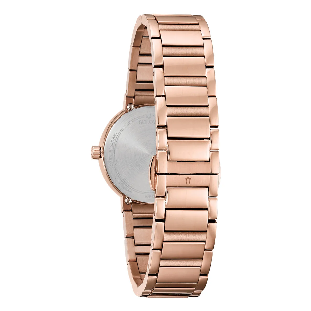 Bulova Ladies Rose Tone Diamond Watch