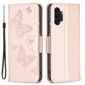 Butterfly Samsung Galaxy A13 4G flip case - Rose Gold