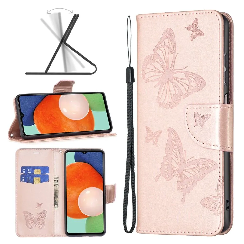 Butterfly Samsung Galaxy A13 4G flip case - Rose Gold