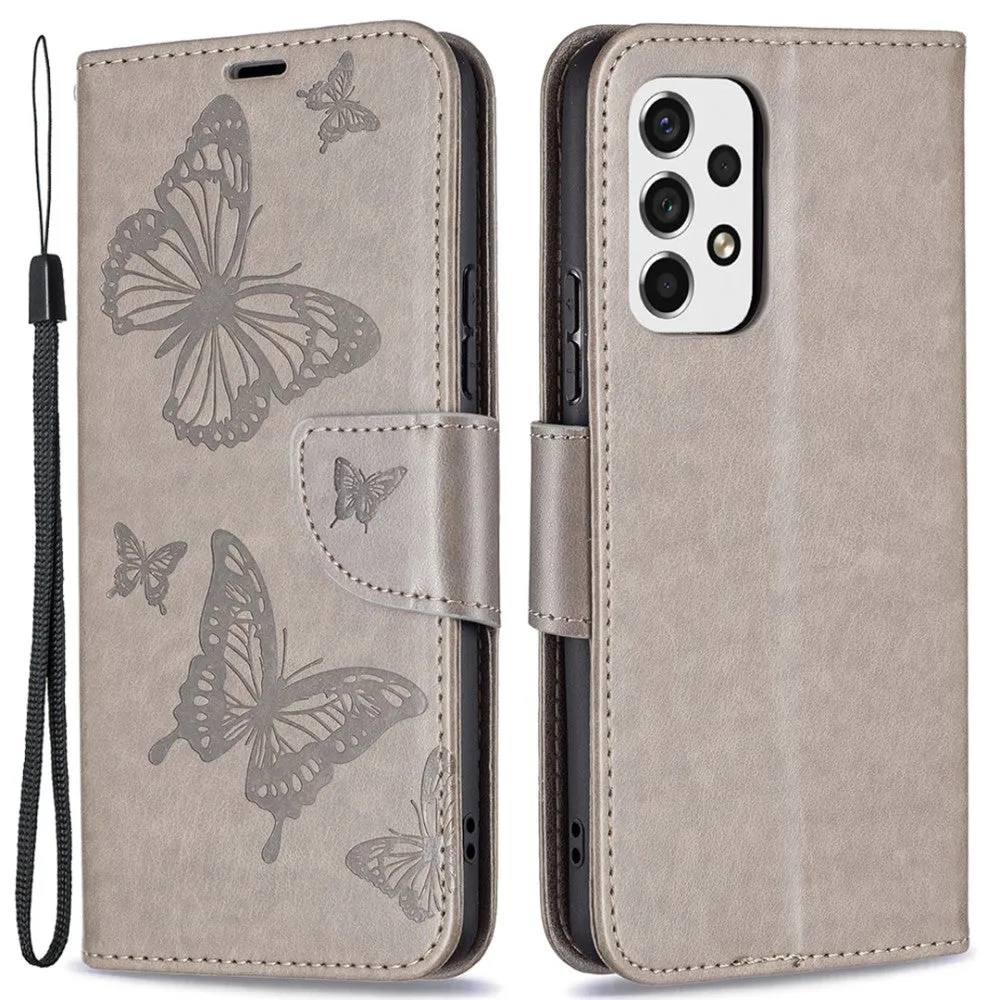 Butterfly Samsung Galaxy A53 5G flip case - Grey