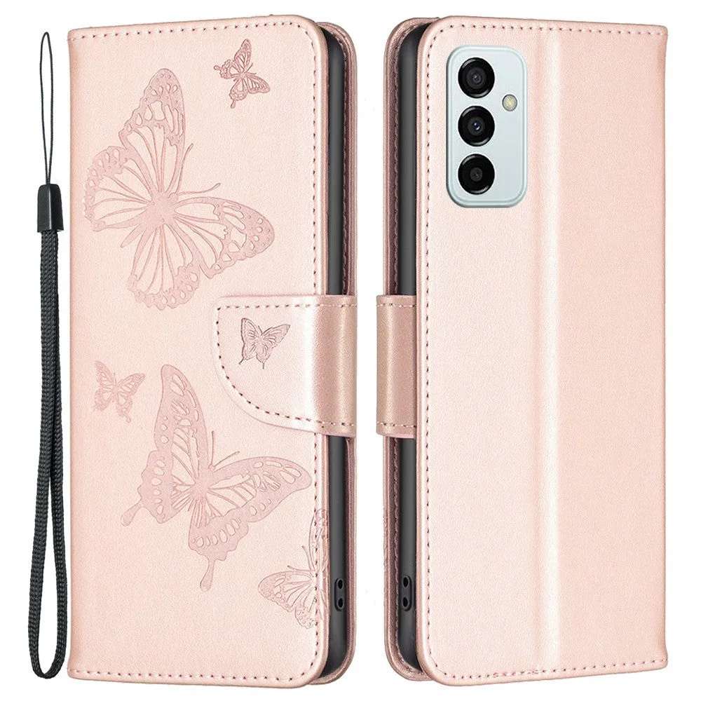 Butterfly Samsung Galaxy M23 flip case - Rose Gold