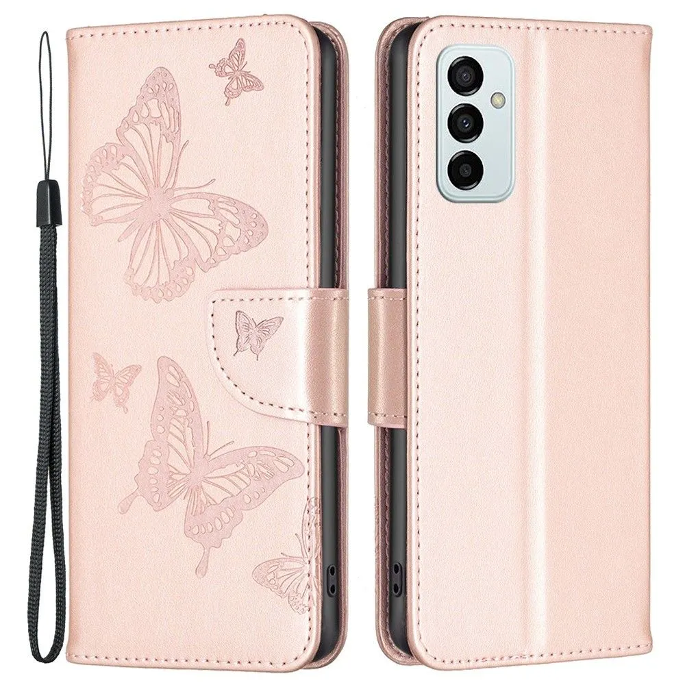 Butterfly Samsung Galaxy M23 flip case - Rose Gold