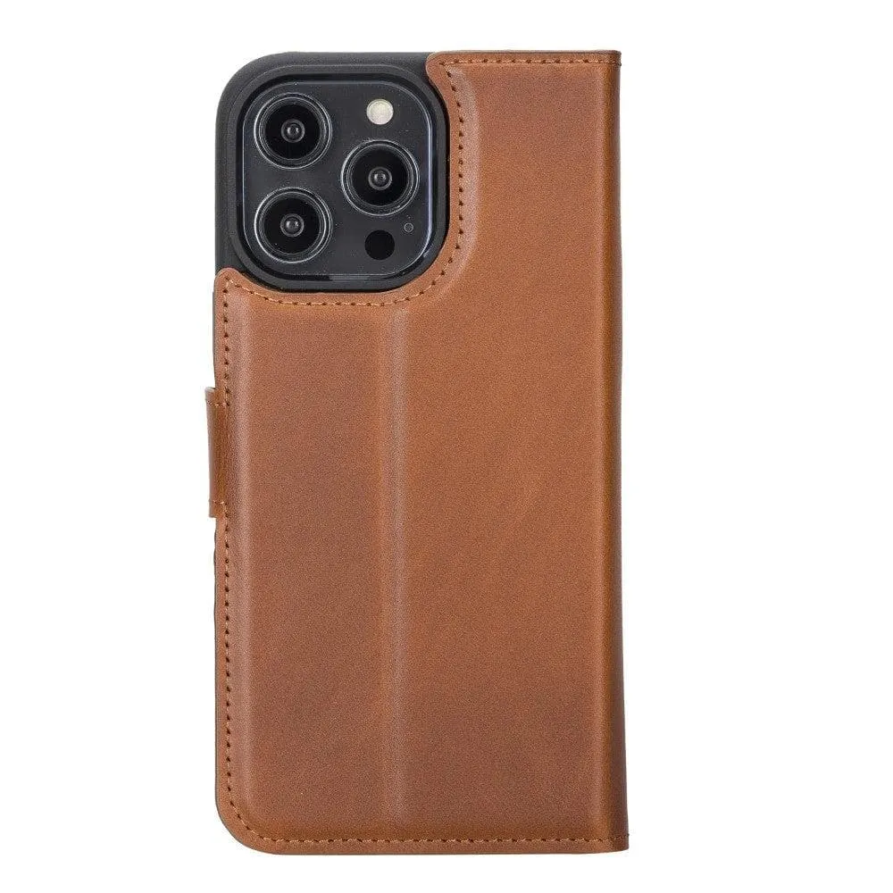 Carter iPhone 14 Plus Detachable Wallet Case, Rustic Tan