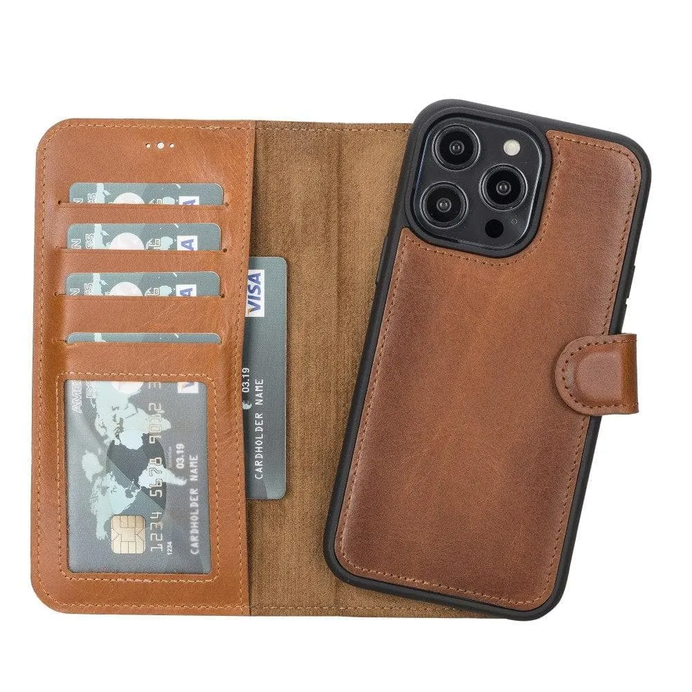 Carter iPhone 14 Plus Detachable Wallet Case, Rustic Tan