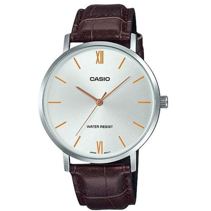 Casio MTP-VT01L-7B2UDF Brown Leather Watch for Men