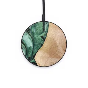 Circle Wood Resin Wireless Charger - Adeline (Green, 655376)