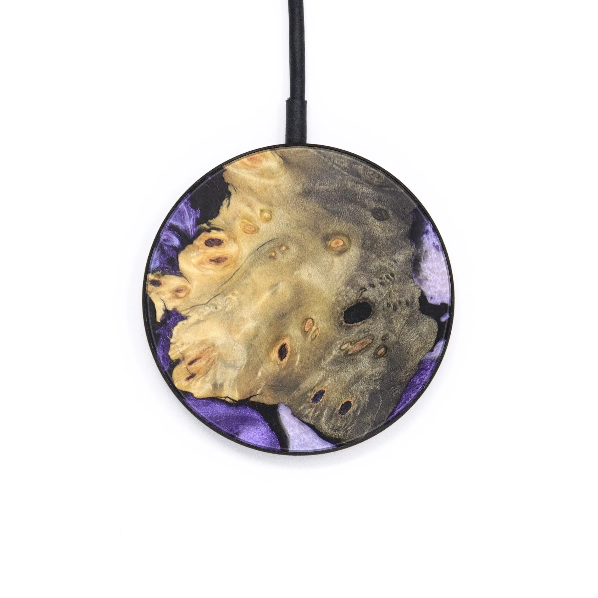 Circle Wood Resin Wireless Charger - Alphonso (Purple, 626584)