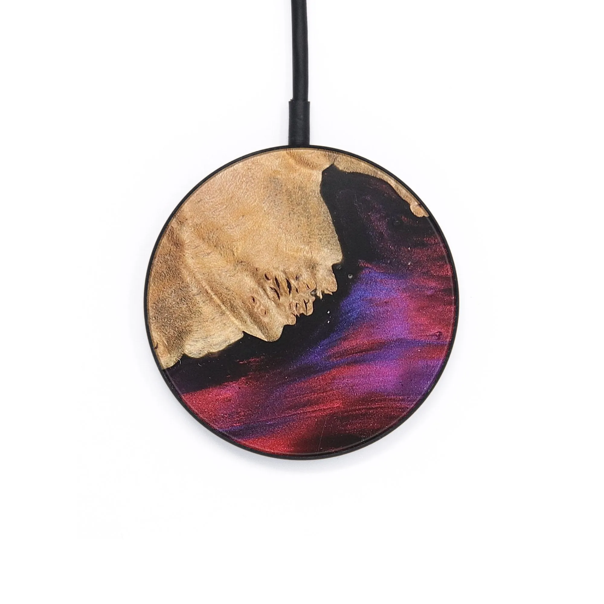 Circle Wood Resin Wireless Charger - Alvin (Red, 690817)