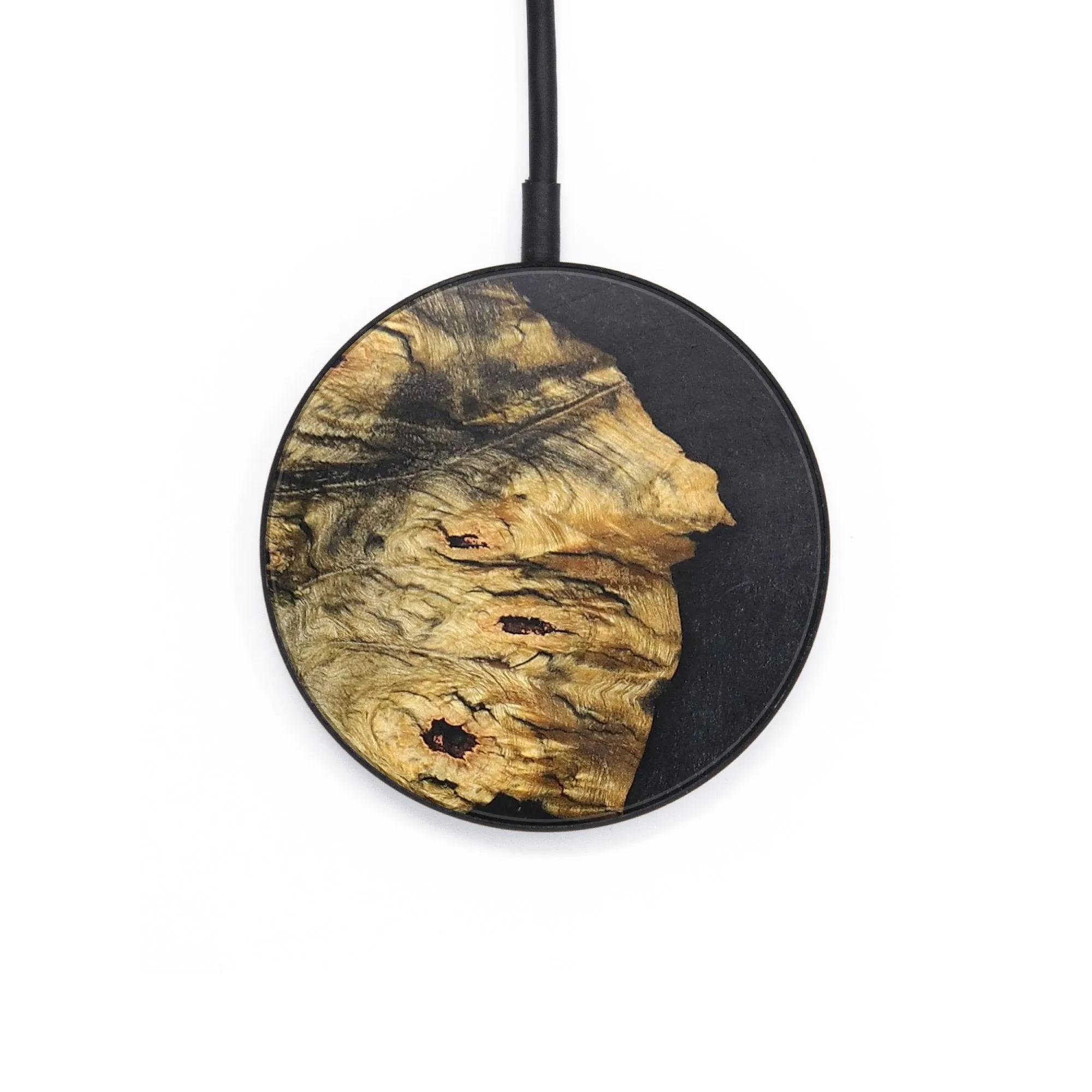 Circle Wood Resin Wireless Charger - Anderson (Pure Black, 705383)