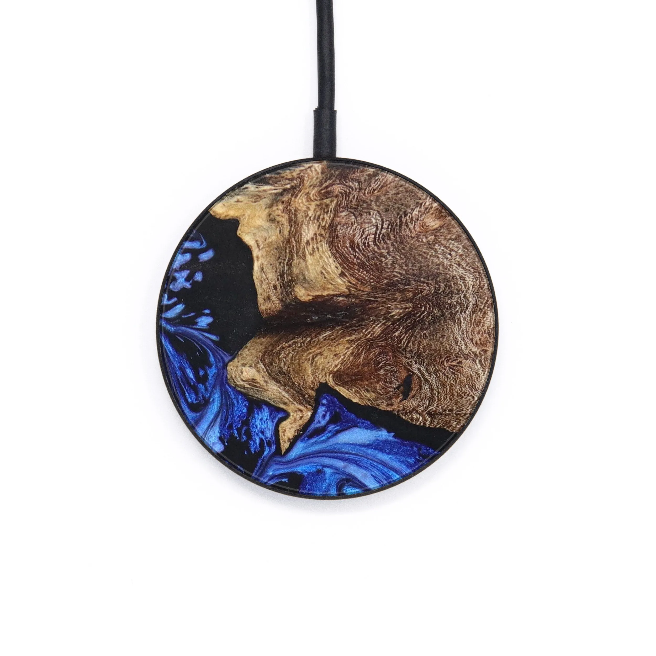 Circle Wood Resin Wireless Charger - Aviana (Blue, 629663)