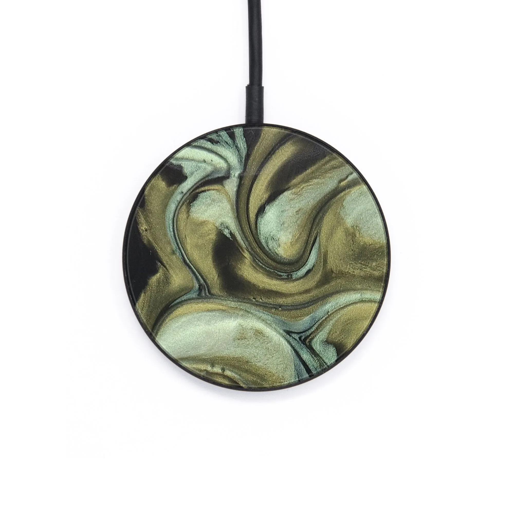 Circle Wood Resin Wireless Charger - Bennie (Green, 677097)