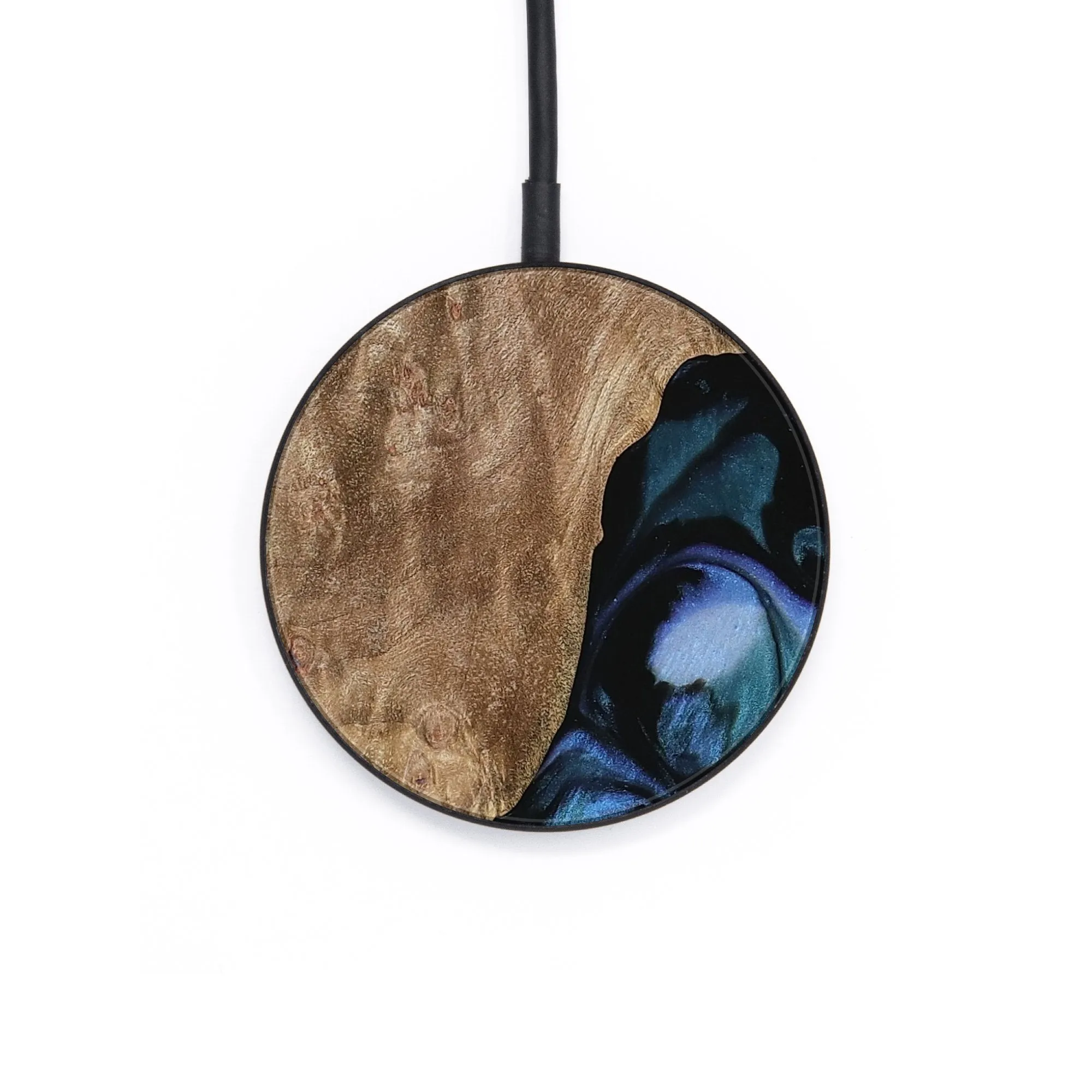 Circle Wood Wireless Charger - Mathew (Blue, 739792)