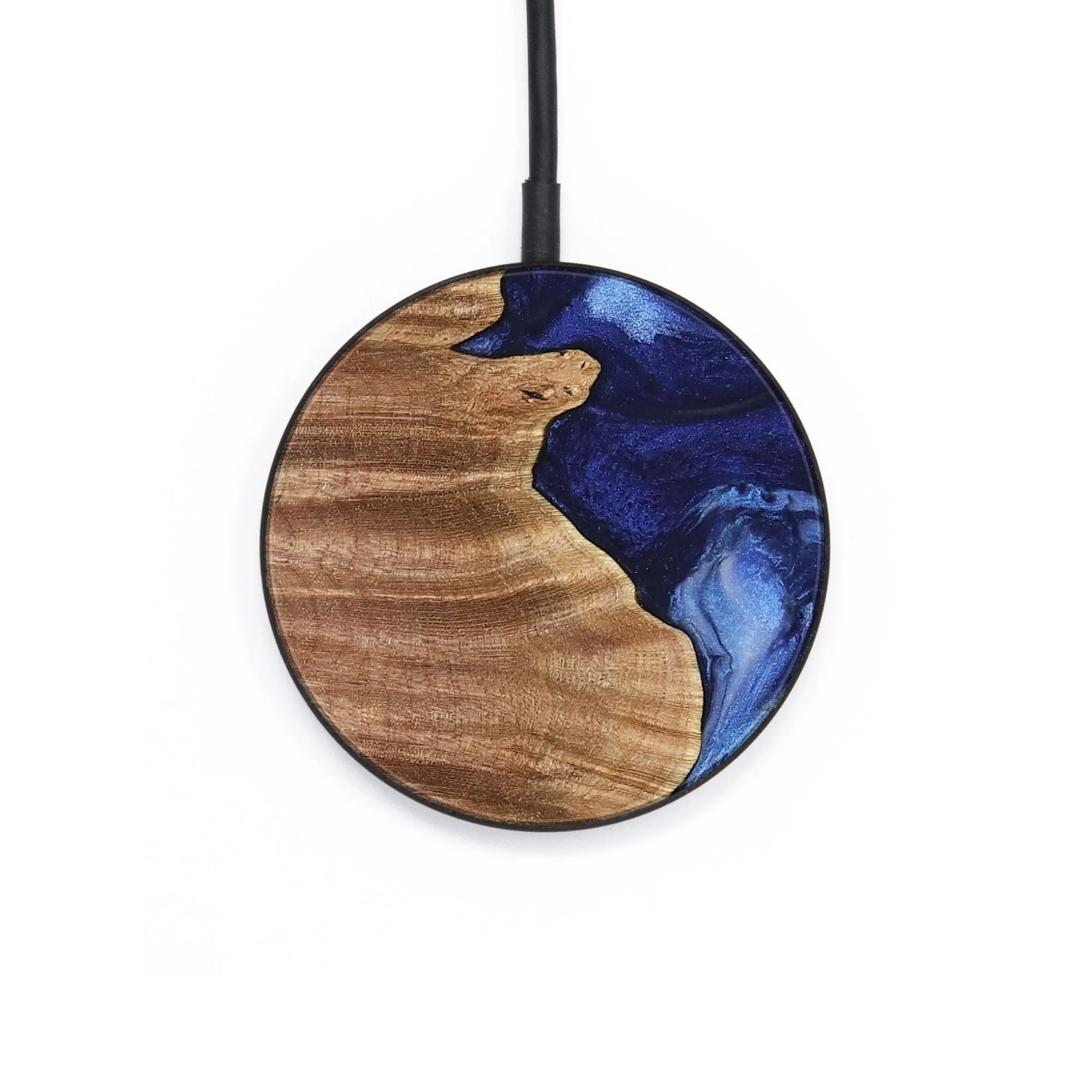 Circle Wood Wireless Charger - Shatara (Blue, 735438)